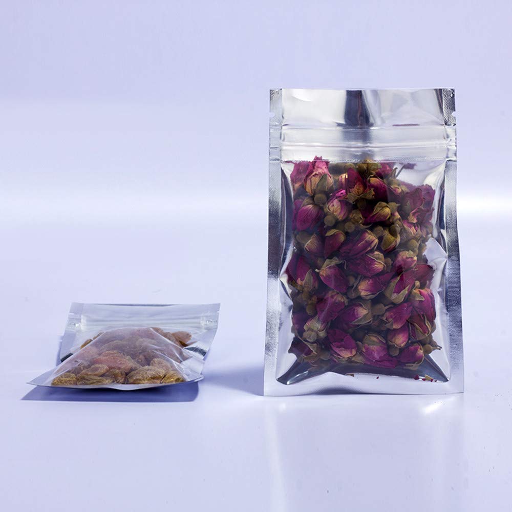 Pabck 100 Pieces 7.9X11.8 Inch (Inside Size 7.1X10.2 Inch) Clear Front Resealable Heat Seal Bags For Zip Bulk Food Storage Lock